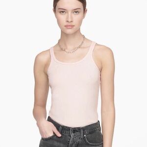 ANINE BING APRIL TANK TOP Soft Pink Size S